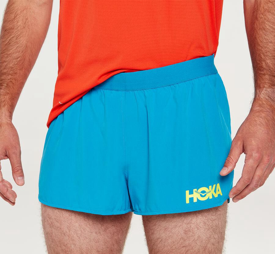 Hoka Australia One One Performance - Mens Shorts Blue - RKUQO-4953